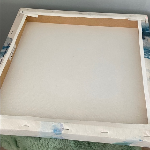 Abstract Blue and White Canvas Art - Picture 3 of 3